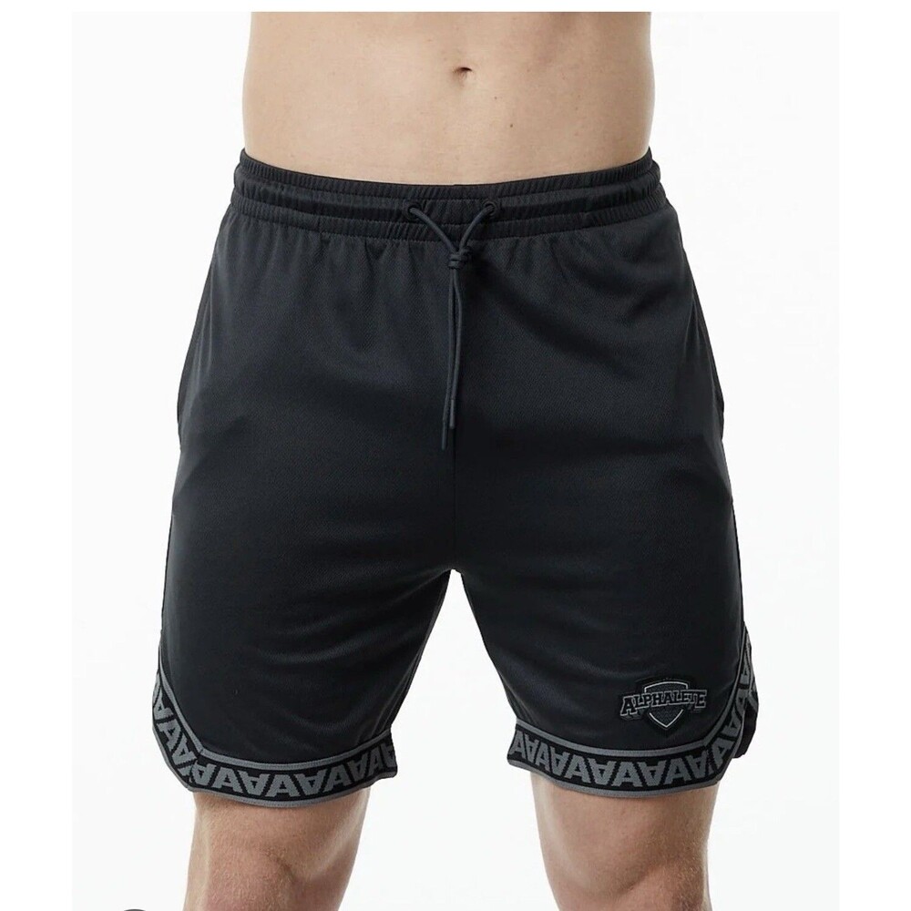 Alphalete Men’s Varsity Basketball 7” Short - Black , Size Medium
